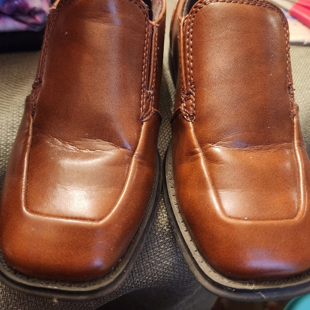 Sonoma boys 12M slipon brown dress shoes - Picture 2 of 5